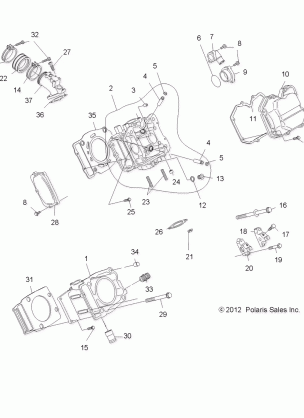 ENGINE CYLINDER and HEAD - A12MN50ET / EX (49ATVCYLINDERHD12SP500TR)