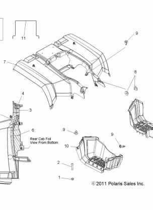 BODY REAR CAB and FOOTWELLS - A12MN50ET / EX (49ATVCABRR12SP500TR)