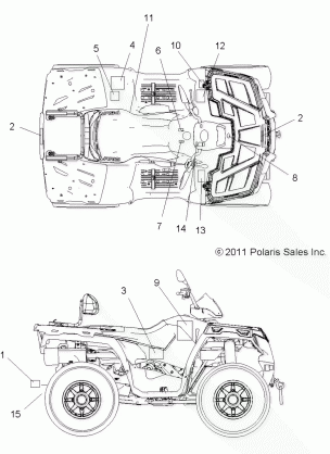 BODY DECALS - A12MN50ET / EX (49ATVDECAL12SP500TR)