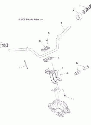 STEERING HANDLEBAR and CONTROLS - A12MN50ET / EX (49ATVHANDLEBAR09SP500TR)