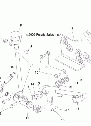 BRAKES BRAKE PEDAL and REAR MASTER CYLINDER - A12NA32FA (49ATVBRAKERR10BOSSI)