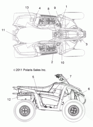 BODY DECALS - A12NG50AA (49ATVDECAL12SCRAM)