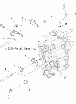 DRIVE TRAIN MAIN GEARCASE MOUNTING - A12NG50AA (49ATVGEARCASE10SCRAM)