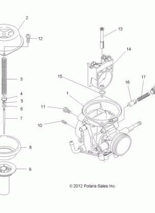 ENGINE CARBURETOR UPPER - A12NG50AA (49ATVCARBUPPER12SCRAM)