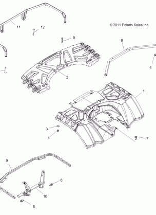 BODY REAR CAB and REAR RACK - A12ZN5EAD / EAH / EAL / EAM / EAO / EAT (49ATVCABRR12SPXPEPS850)