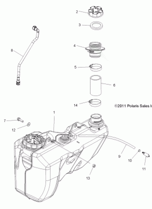 BODY FUEL TANK - A12DN5EAF / EAR (49ATVFUEL12SPTRGEPS)