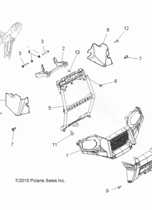 BODY FRONT BUMPER and MOUNTING - A11CF76AA (49ATVBUMPER11SP500TRG)