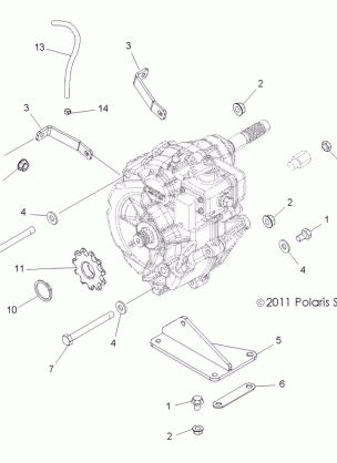 DRIVE TRAIN MAIN GEARCASE MOUNTING - A12EA32FA (49ATVGEARCASEMTG12BOSSI)