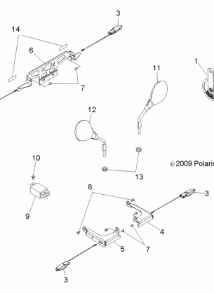 ELECTRICAL TURN SIGNALS HORN MIRRORS and LICENSE PLATE HOLDER - A12EA32FA (49ATVTURNSIG10BOSSI)