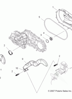 BODY CLUTCH COVER - A11LB27AA (49ATVCLUTCHCVR08HAWK)