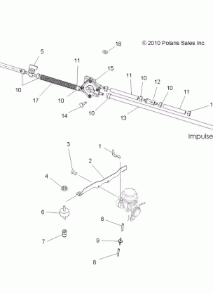 ENGINE CARBURETOR MOUNTING and FUEL LINES - A11DH50AX / AZ (49ATVCARBBRKT11SP500I)