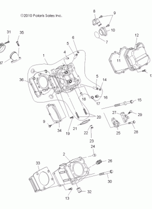 ENGINE CYLINDER and HEAD - A11NG50FA (49ATVCYLINDERHD11SCRAM)