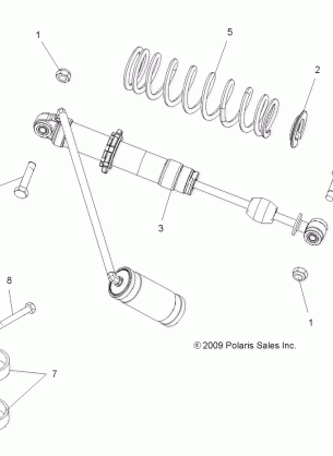 SUSPENSION REAR SHOCK - A11NG50FA (49ATVSHOCKRR7043536)