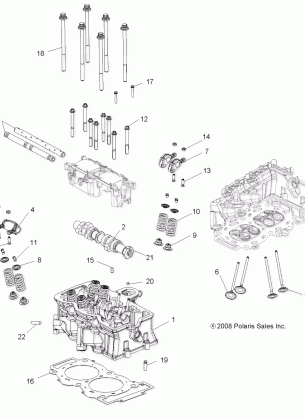 ENGINE CYLINDER HEAD CAM and VALVES - A11TN85AA (49ATVCYLINDER09SPXP850)