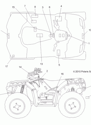 BODY DECALS - A11ZN85AA / AQ / AZ (49ATVDECAL11SPXP850)