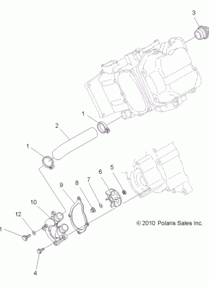 ENGINE WATER PUMP - A11DH50FX (49ATVWATERPUMP10SP500)