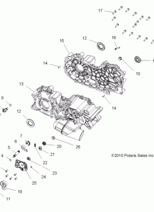 DRIVE TRAIN MAIN GEARCASE - A11DH50FX (49ATVGEARCASE11SP500TRG)