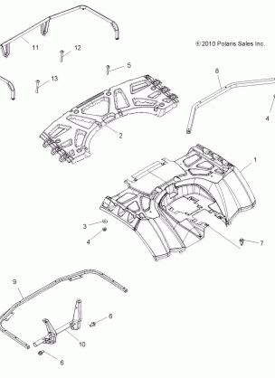 BODY REAR CAB and REAR RACK - A11ZX55AB / AK / AL / AT / AW / AX (49ATVCABRR11SPXPEPS850)