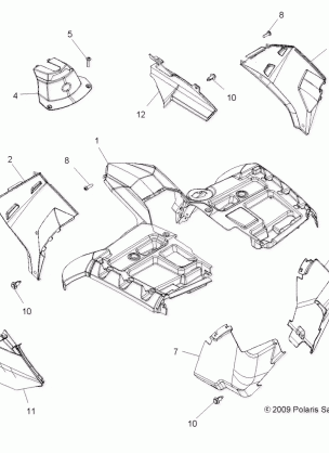 BODY FRONT CAB - A11ZN85AA / AQ / AZ (49ATVCAB10SPXP550)