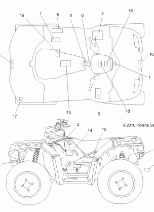 BODY DECALS - A11ZX55AB / AK / AL / AT / AW / AX (49ATVDECAL11SPEPS550)