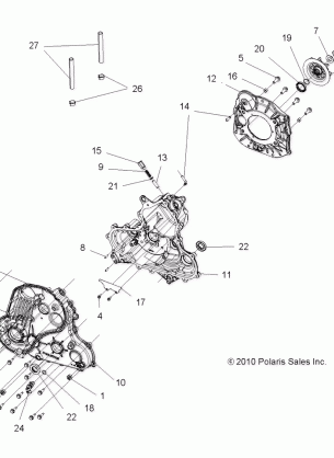 DRIVE TRAIN MAIN GEARCASE (Built 3 / 01 / 11 and Before) - A11ZX55AB / AK / AL / AT / AW / AX (49ATVGEARCASE1332845)