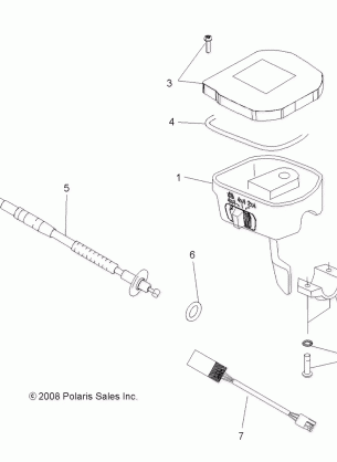 STEERING CONTROLS THROTTLE ASM. and CABLE - A11ZX55AB / AK / AL / AT / AW / AX (49ATVCONTROLS09SPXP550)