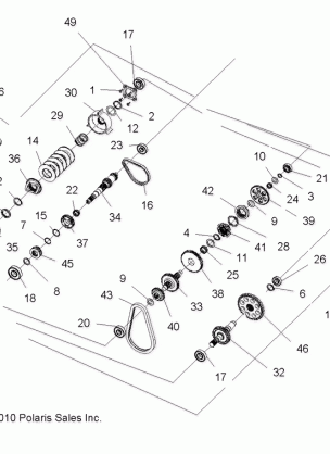 DRIVE TRAIN MAIN GEARCASE INTERNALS (Built 3 / 01 / 11 and Before) - A11ZX55AB / AK / AL / AT / AW / AX (49ATVTRANSINTL1332845)