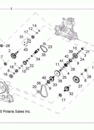 DRIVE TRAIN MAIN GEARCASE INTERNALS (Built 3 / 02 / 11 and After) - A11ZX55AB / AK / AL / AT / AW / AX (49ATVTRANSINTL1332847)