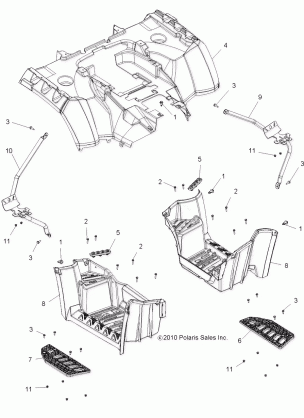 BODY REAR CAB and FOOTWELL - A11DX85AF / AG / AZ (49ATVFOOTWELL11SPTRG550)