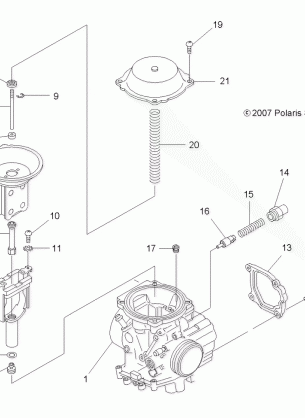 ENGINE CARBURETOR UPPER - A10LB27AA (49ATVCARBUPPER08SP300)