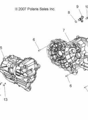 DRIVE TRAIN MAIN GEARCASE - A10LB27AA (49ATVTRANSCVR08HAWKINTL)