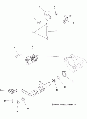 BRAKES BRAKE PEDAL and REAR MASTER CYLINDER - A10LH27AX / AZ (49ATVBRAKEFOOT10HAWK)