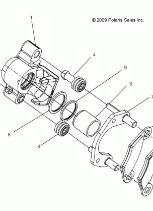 BRAKES REAR CALIPER - A10LH27AX / AZ (49ATVCALIPERRR10HAWK)