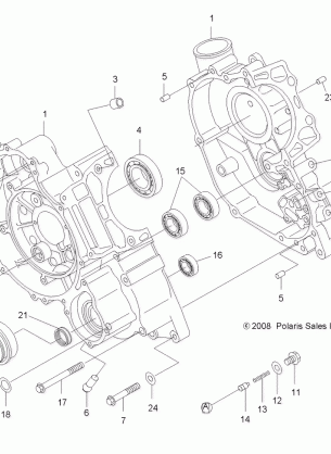ENGINE CRANKCASE - A10LH46AX / AZ (49ATVCRANKCASE09SP400)