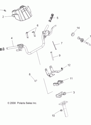 STEERING HANDLEBAR and CONTROLS - A10LH27AX / AZ (49ATVHANDLEBAR09SP400)