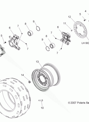 WHEELS REAR - A10LH27AX / AZ (49ATVWHEELREAR08SP300)