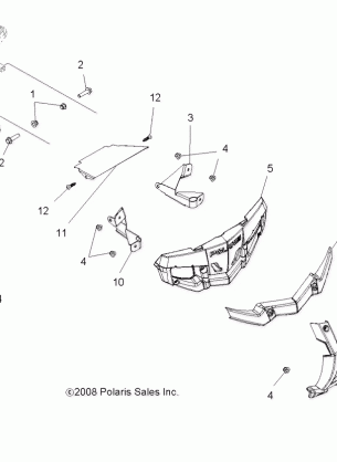 BODY FRONT BUMPER and MOUNTING - A10LH46AX / AZ (49ATVBUMPER08SP400)