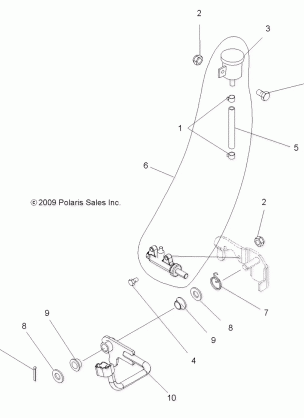 BRAKES PEDAL and REAR MASTER CYLINDER - A10MH50AJ / AX / AZ (49ATVBRAKEFOOT10SP500)