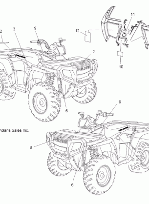 BODY DECALS - A10MH50AJ / AX / AZ (49ATVDECAL10SP500)