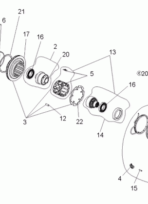 DRIVE TRAIN FRONT GEARCASE (Built 11 / 02 / 09 to 3 / 08 / 10) - A10MH50AJ / AX / AZ (49ATVGEARCASE08SP500)