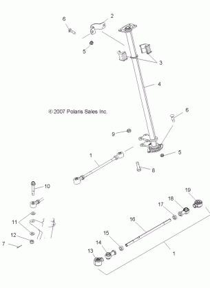 STEERING STEERING POST - A10MH50AJ / AX / AZ (49ATVSTEERING086X6)