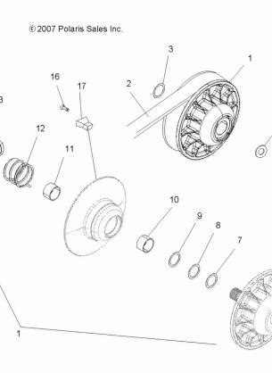 DRIVE TRAIN SECONDARY CLUTCH - A10MH50AJ / AX / AZ (49ATVCLUTCHDRIVEN08SP500)