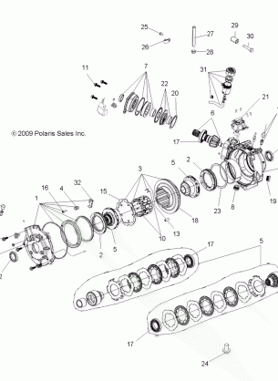 DRIVE TRAIN FRONT GEARCASE and MOUNTING (Built 3 / 05 / 10 and Before) - A10MN50ET (49ATVGEARCASE1332832)