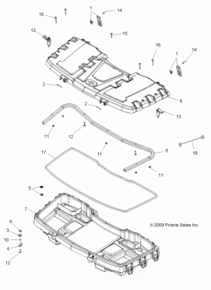 BODY FRONT CARGO BOX (Built 8 / 31 / 09 and Before) - A10TN55AL / AX (49ATVBOX10SP550)