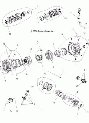 DRIVE TRAIN FRONT GEARCASE INTERNALS (Built 3 / 05 / 10 and Before) - A10TN55AL / AX (49ATVGEARCASE1332828)