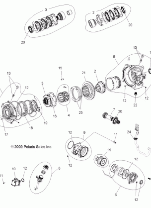 DRIVE TRAIN FRONT GEARCASE INTERNALS (Built 3 / 06 / 10 and After) - A10TN55AL / AX (49ATVGEARCASEFWBD1332804)