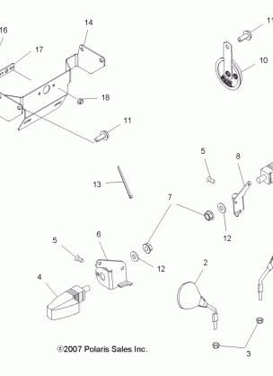 ELECTRICAL TURN SIGNALS HORN and MIRRORS - A10DH50FX (49ATVTURNSIG08SPTRG500QD)