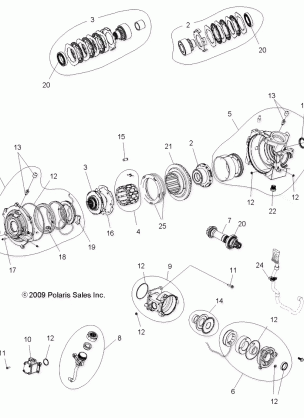 DRIVE TRAIN FRONT GEARCASE INTERNALS (Built 3 / 06 / 10 and After) - A10ZX55AL / AT / AX (49ATVGEARCASEFWBD1332804)