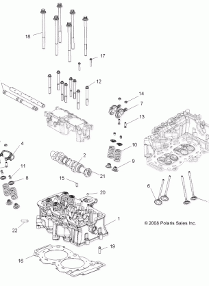 ENGINE CYLINDER HEAD CAM and VALVES - A10ZX85AK / AL / AS / AT / AX (49ATVCYLINDER09SPXP850)