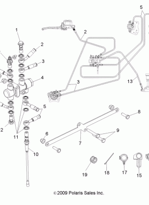 BRAKES VALVE SYSTEM and LINES - A10EA32FA (49ATVBRAKELINE10BOSSI)